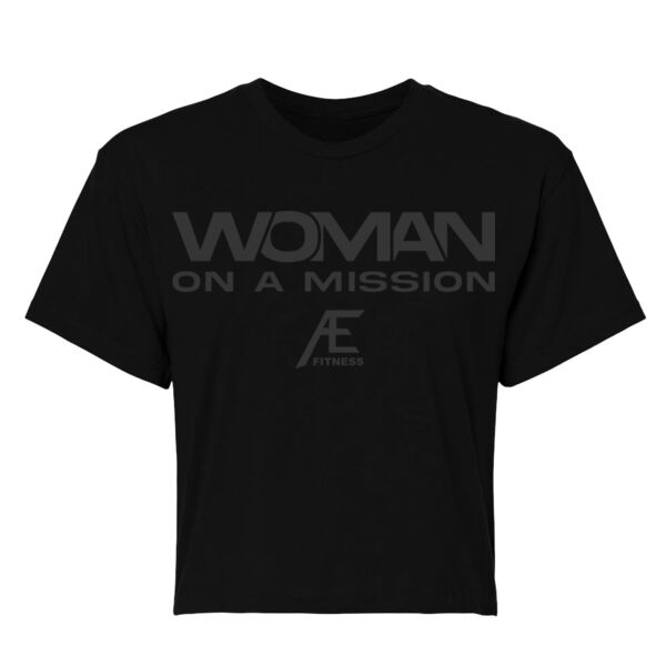 WOMAN ON A MISSION - WOMEN'S CROP T-SHIRT - $GP3SEB$ Thumbnail