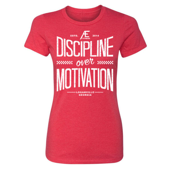 DISCIPLINE OVER MOTIVATION - WOMEN'S FITTED T-SHIRT - $YVSDKN$ Thumbnail