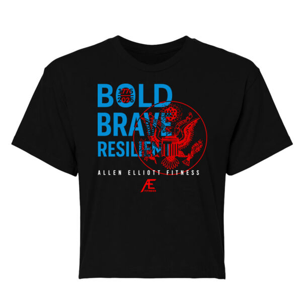 BOLD BRAVE RESILIENT - WOMEN'S CROP T-SHIRT - $CXKGJD$ Thumbnail